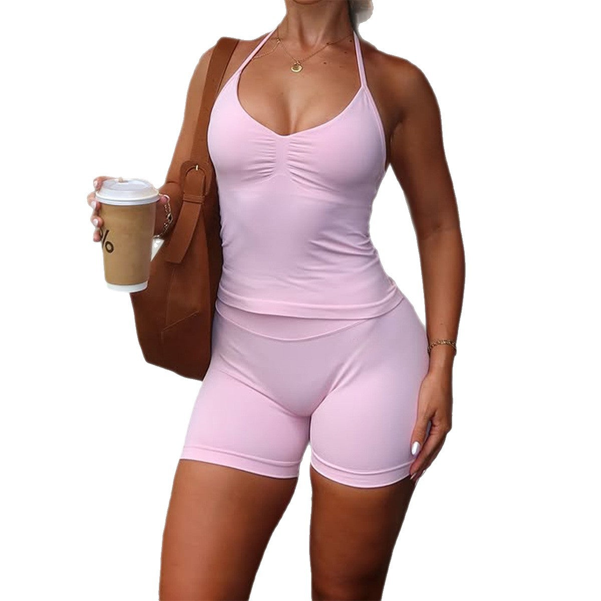 Women’s 2 Piece Summer Outfit – Tank Top and Shorts Set (Casual & Breathable) Women wear Averon™