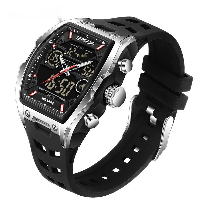 Multifunctional Cask-Shaped Luminous Sports Electronic Watch