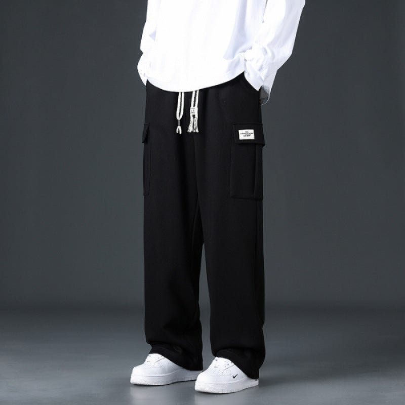 Mens Casual Pants Loose Draping And Wide-leg