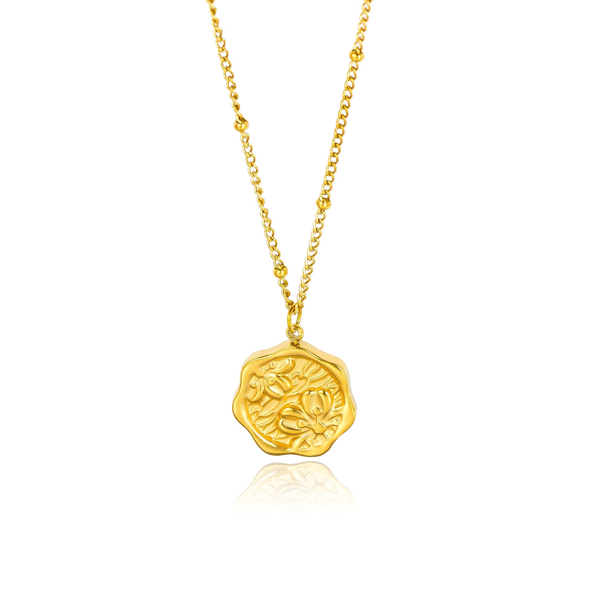 Rose-inspired Subtly Luxurious And Minimalist 18K Gold Stainless Steel Necklace For Women Stylish Titanium Steel Design Jewelry and Watch Averon™ Gold