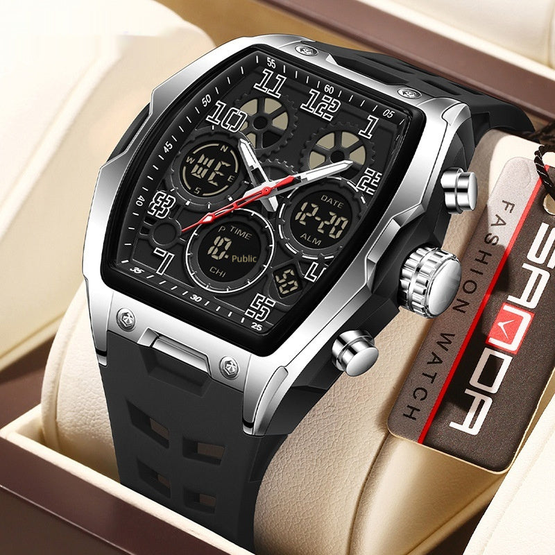 Multifunctional Cask-Shaped Luminous Sports Electronic Watch