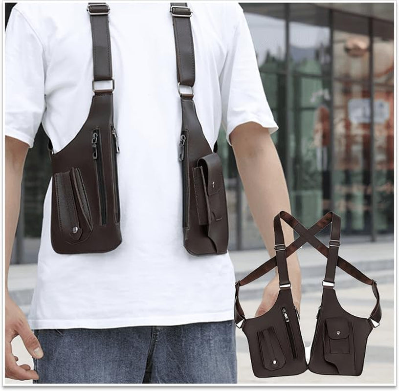 Double Shoulder Armpit Bag, Anti-Theft Hidden Underarm Strap Wallet Pocket Holster Phone Leisure Double Shoulder Pouch