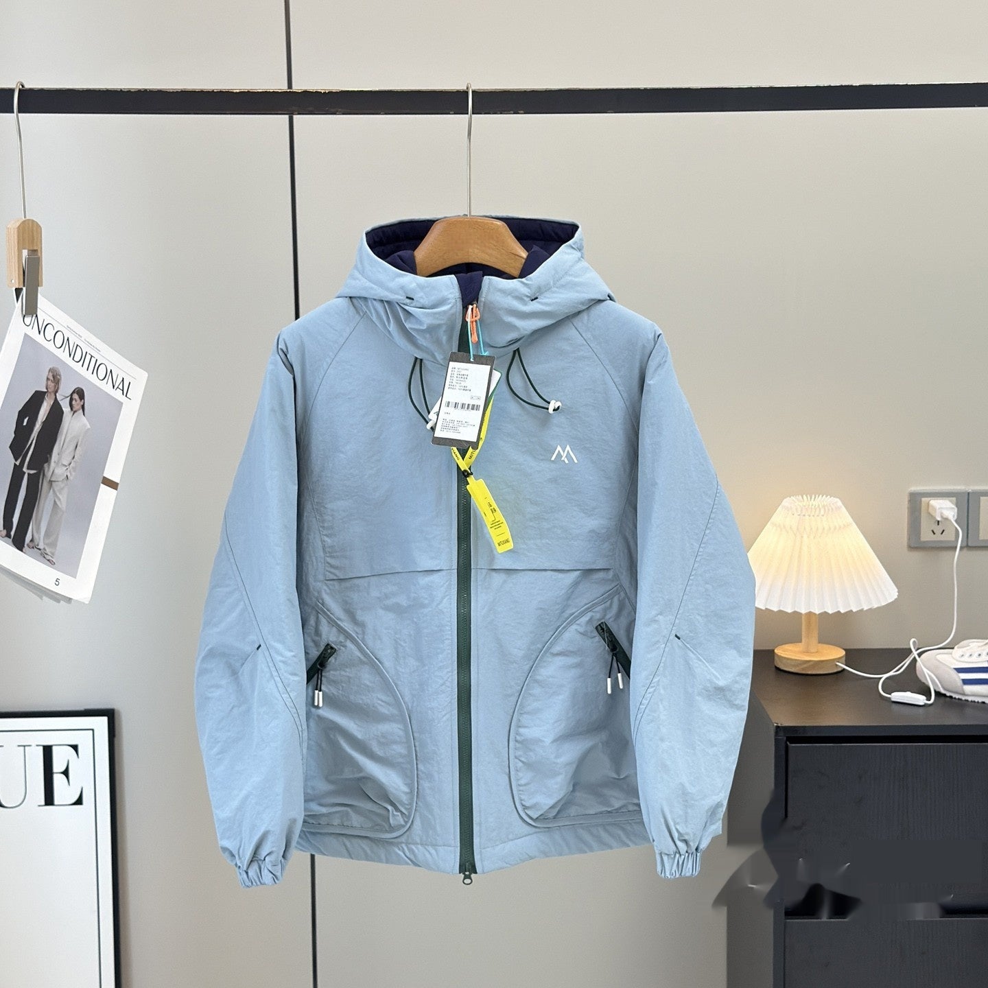 Lightweight Warm And Waterproof Outdoor Mountain-style Quilted Hooded Jacket Men's Wears Averon™ Baby Blue L