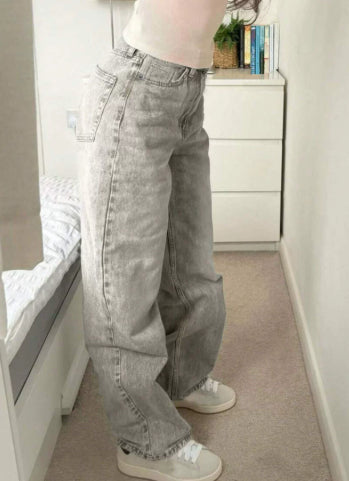 Loose Straight-fit High-waisted Wide-leg Pants