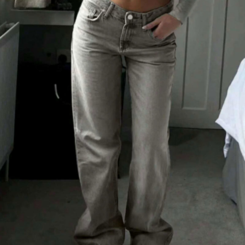 Loose Straight-fit High-waisted Wide-leg Pants