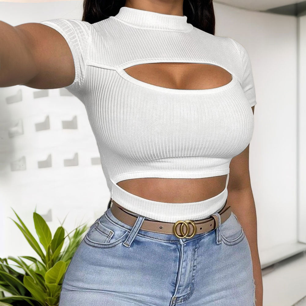 Fashionable Minimalist Slim Fit Womens Top